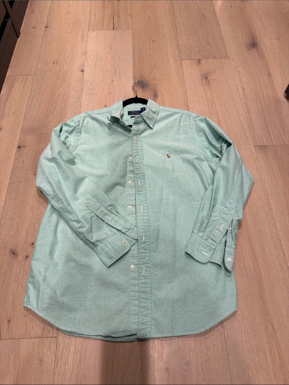 Ralph Lauren Light Mint Green Long-Sleeve Button-Down Shirt classic fit large